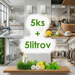 Prenájom (6 mes.)  5x difúzer + 5 litrov vonného oleja (5 prevádzok) - mega pack